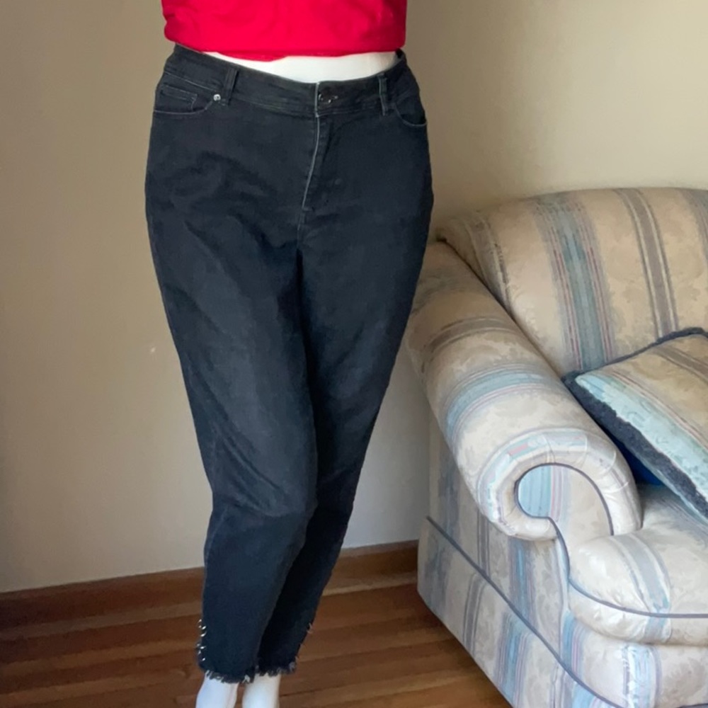 Love and legend black jeans with hoops